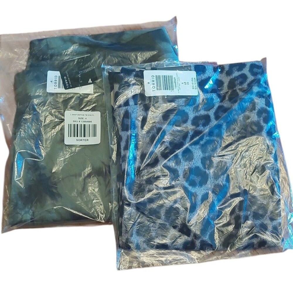 Torrid Olive Black Splatter Leggings Leopard Print Shorts Lot Sz 4 NWT 26 4X